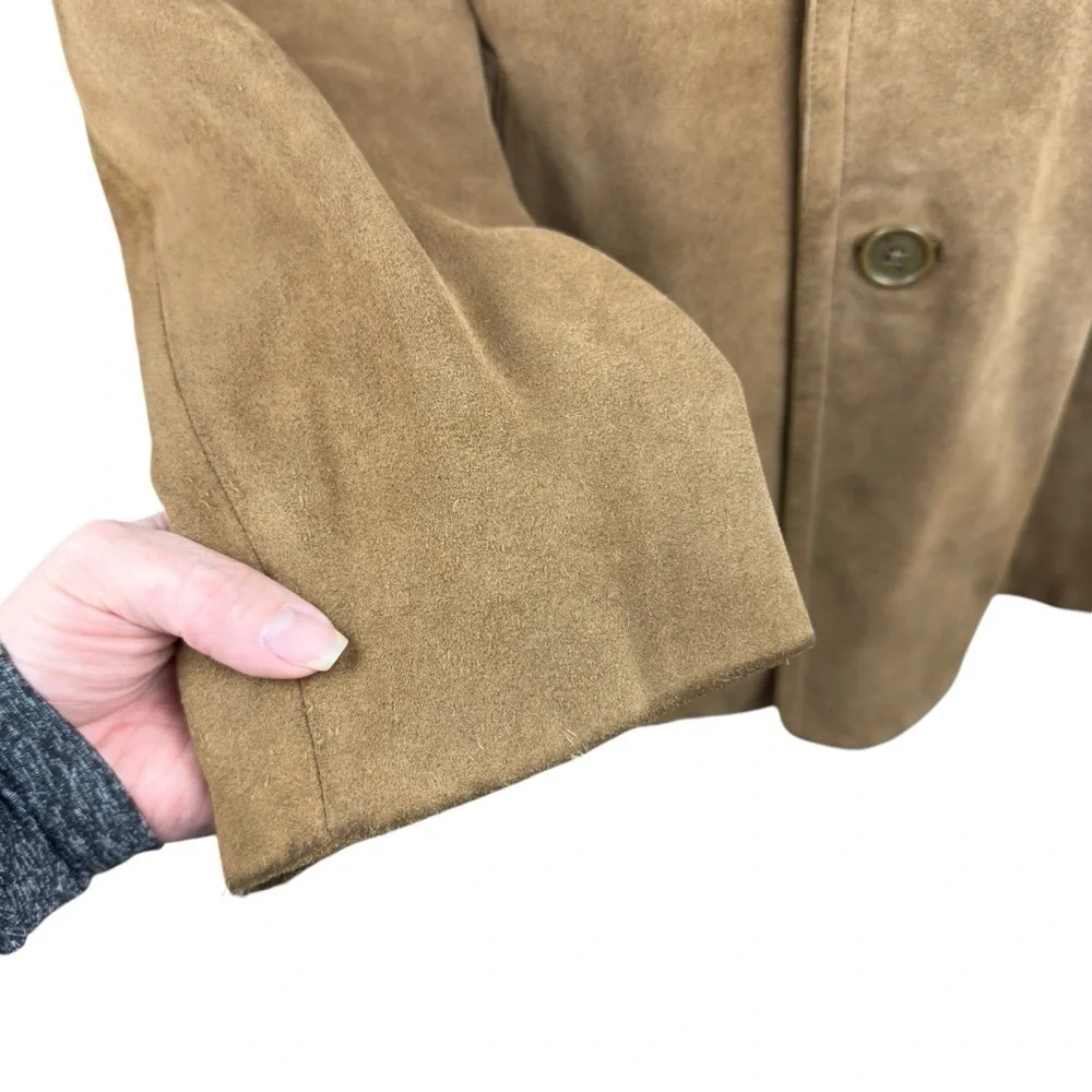 J Crew Vintage Heavy Duty Suede Leather Hunting Brown Jacket Thinsulate Large